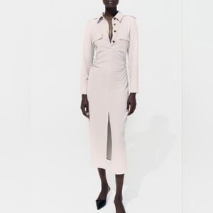 ZARA DRAPED WAIST MIDI DRESS